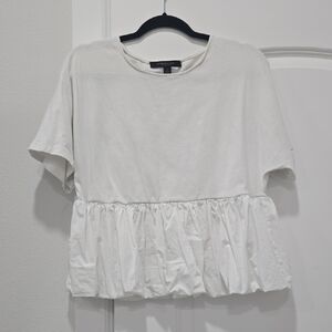 Marc New York White Ruffled Blouse